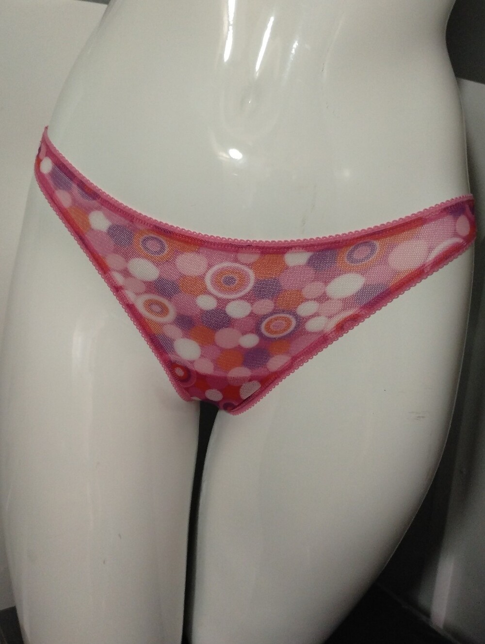 PINK Pink mesh with circles and frilly waist band NWT Victoria's Secret Y2K